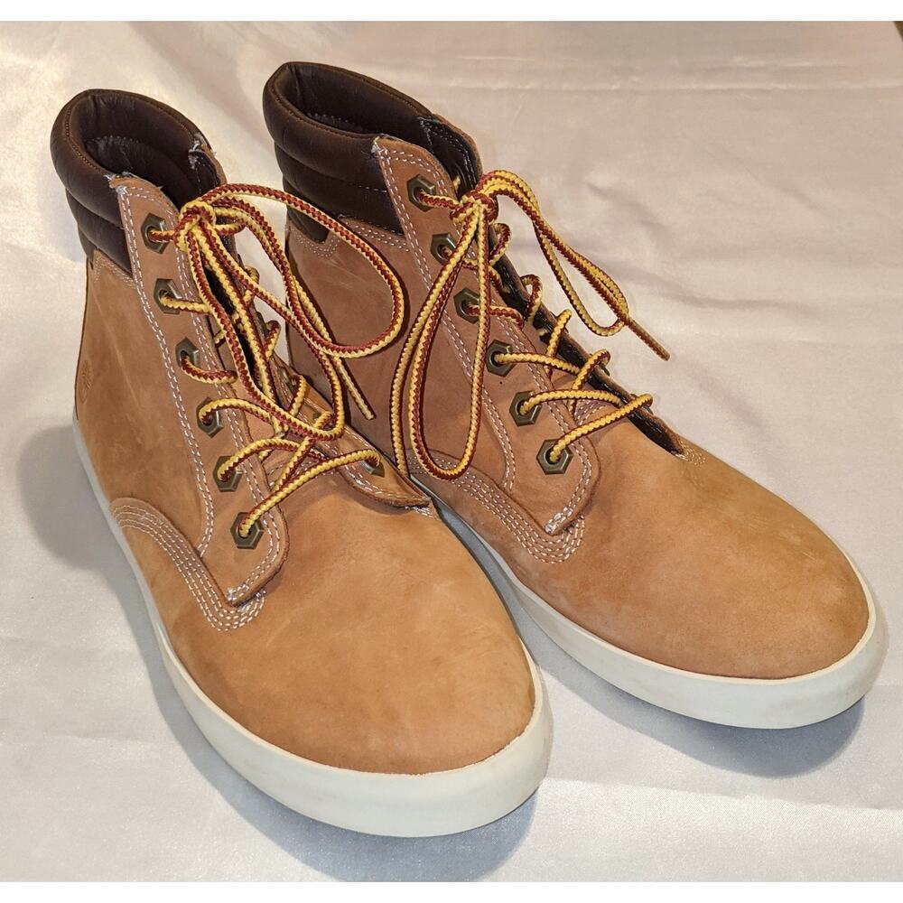 Timberland Women's Londyn Wheat Nubuck Leather Boots Booties Lace-up Size 7 GUC